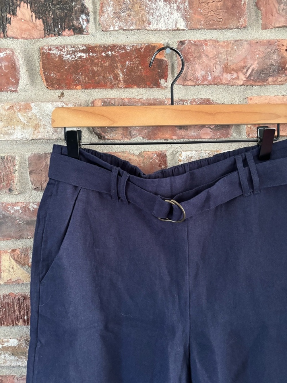 Soft Surroundings Navy Blue Belted Shorts, S - Picture 3 of 5